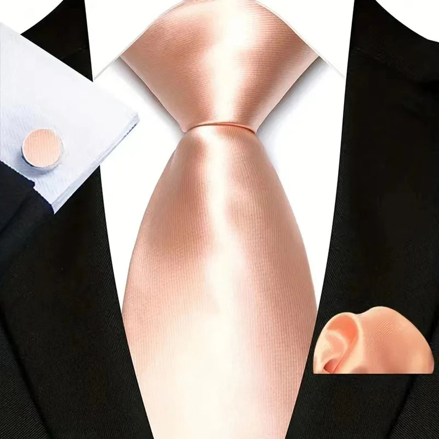 Classic Beige Jacquard Solid Paisley Stripes Tie