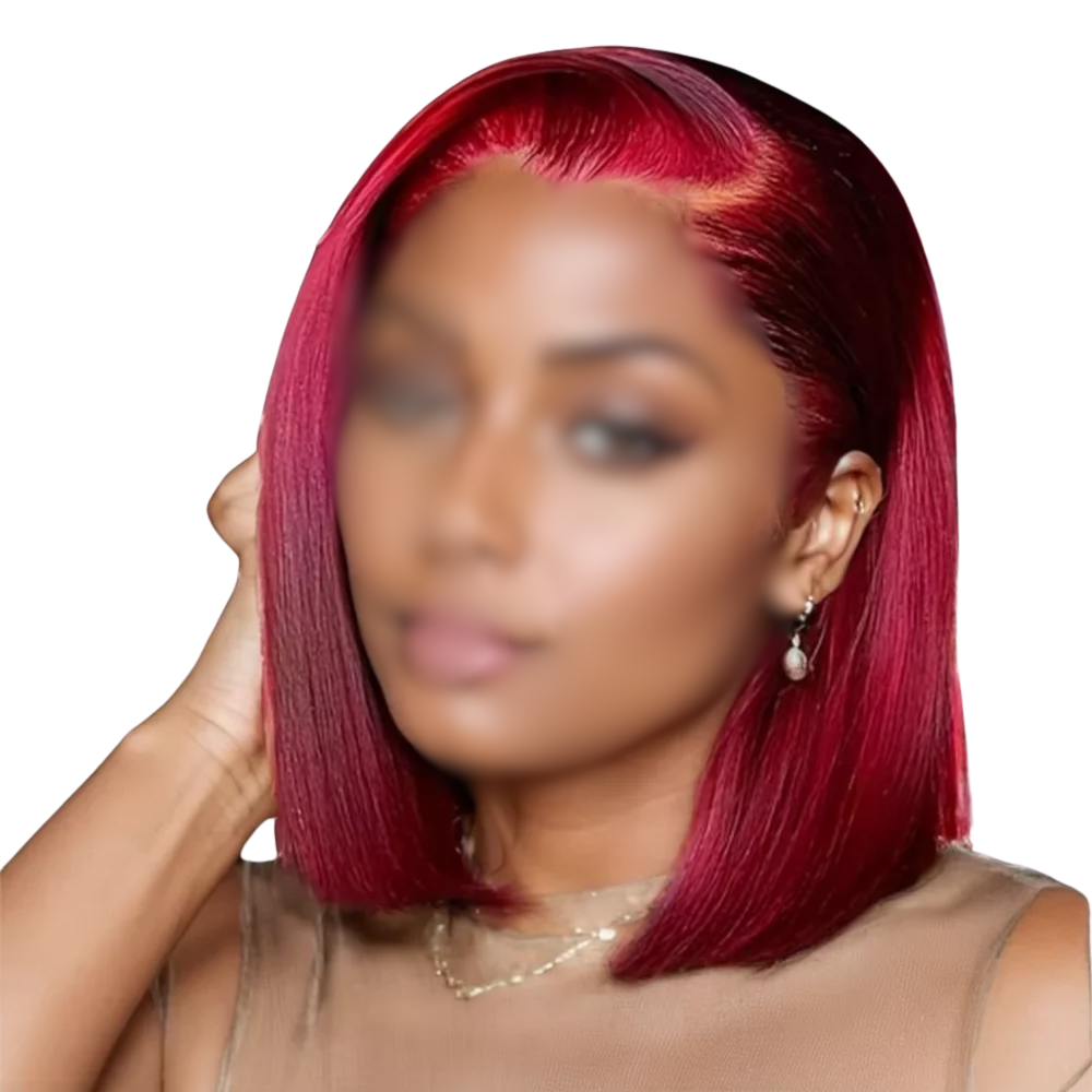 Classic Colored Straight Hair Bob Transparent Lace Wig