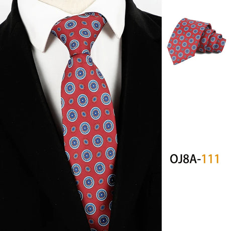 Red Classic Dot Floral Print Patterns Business Necktie