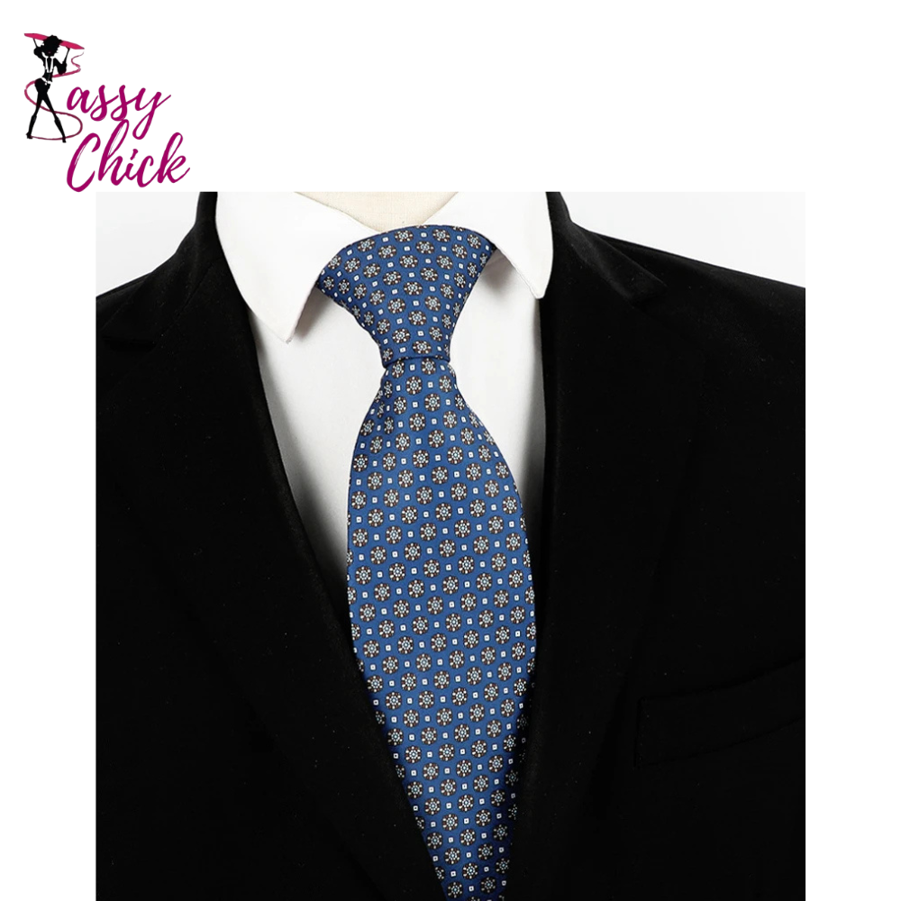 Classic Dot Floral Print Patterns Business Necktie Sassy Chick Logo