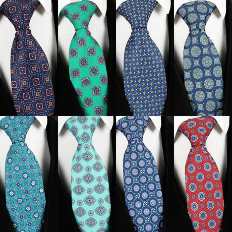 Collection of Classic Dot Floral Print Patterns Business Necktie