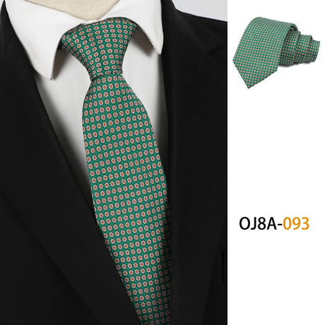 Green Classic Dot Floral Print Patterns Business Necktie