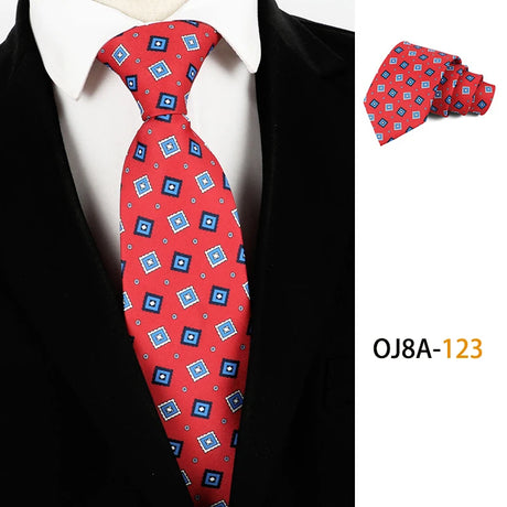 Red Classic Dot Floral Print Patterns Business Necktie