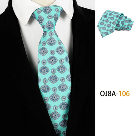Blue Classic Dot Floral Print Patterns Business Necktie