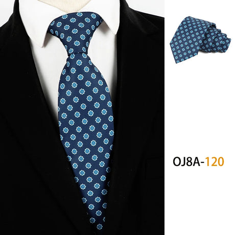 Blue Classic Dot Floral Print Patterns Business Necktie