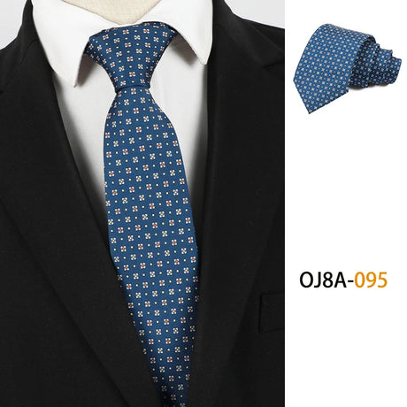 Blue Classic Dot Floral Print Patterns Business Necktie