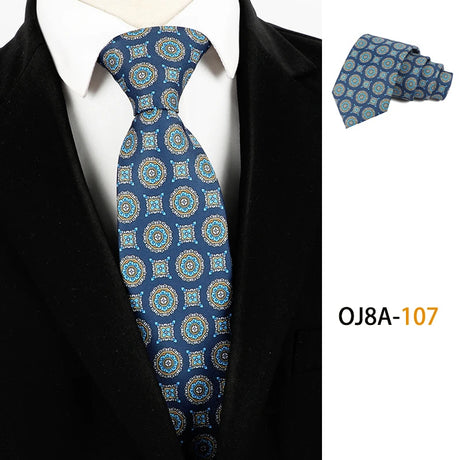 Blue Classic Dot Floral Print Patterns Business Necktie