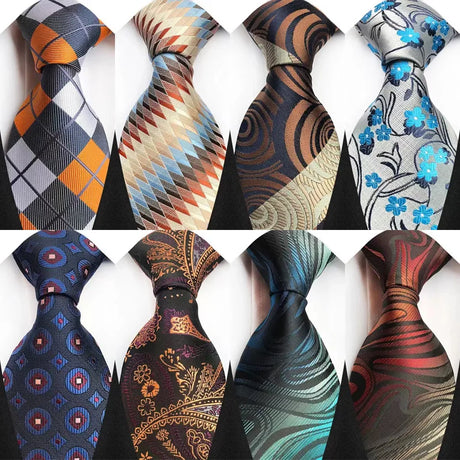 Collection of Classic Floral Luxury Stripe 8cm Jacquard Daily Wear Necktie