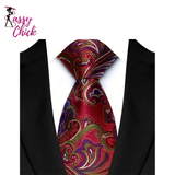 Classic Floral Paisley 8CM Jacquard Woven Necktie Sassy Chick Logo