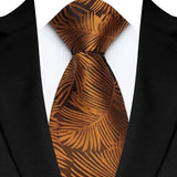 Gold Classic Floral Paisley 8CM Jacquard Woven Necktie