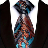 Black Classic Floral Paisley 8CM Jacquard Woven Necktie