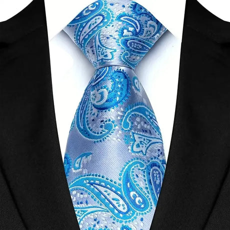 Blue Classic Floral Paisley 8CM Jacquard Woven Necktie
