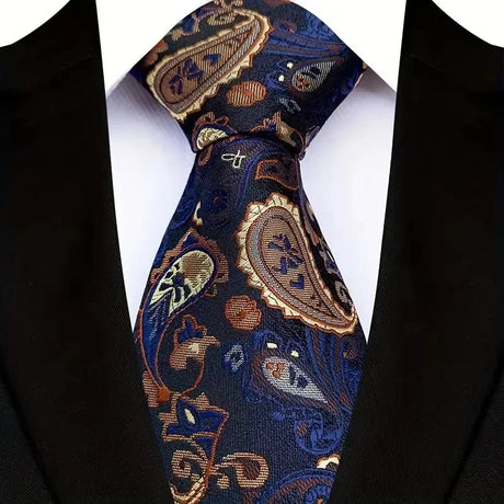 Blue Classic Floral Paisley 8CM Jacquard Woven Necktie