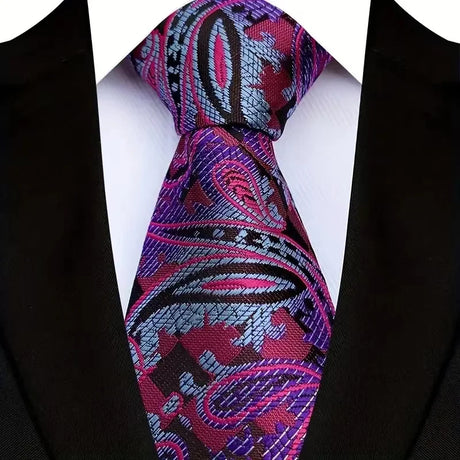 Purple Classic Floral Paisley 8CM Jacquard Woven Necktie