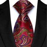Red Classic Floral Paisley 8CM Jacquard Woven Necktie