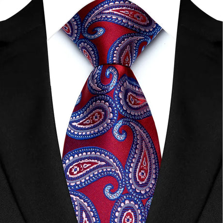 Red Classic Floral Paisley 8CM Jacquard Woven Necktie