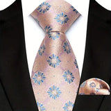 Pink Classic Floral Paisley 8CM Ties Handkerchief Gravata
