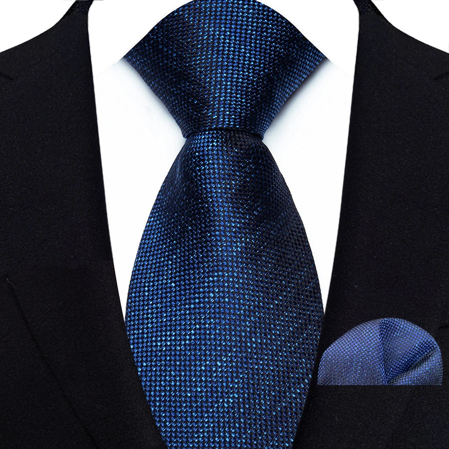 Blue Classic Floral Paisley 8CM Ties Handkerchief Gravata