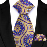 Yellow Classic Floral Paisley 8CM Ties Handkerchief Gravata