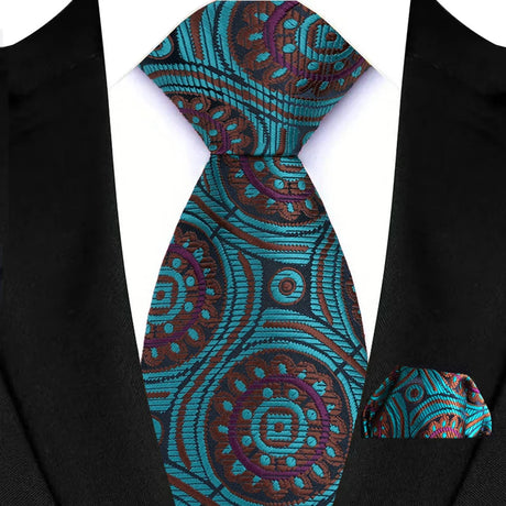 Green Classic Floral Paisley 8CM Ties Handkerchief Gravata