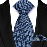 Blue Classic Floral Paisley 8CM Ties Handkerchief Gravata