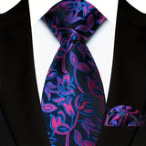 Blue Classic Floral Paisley 8CM Ties Handkerchief Gravata