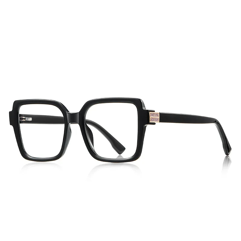 Black Classic Large Square Anti Blue Light Glasses