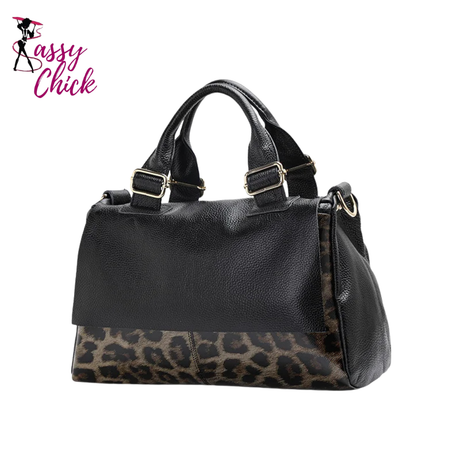 Classic Leopard Pattern Large Capacity Bag Sassy Chick Logo