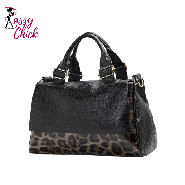 Classic Leopard Pattern Large Capacity Bag Sassy Chick Logo
