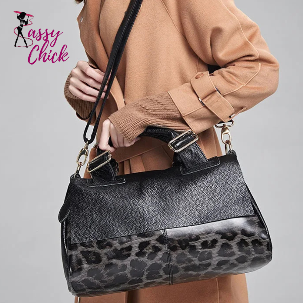 Classic Leopard Pattern Large Capacity Bag Sassy Chick Logo