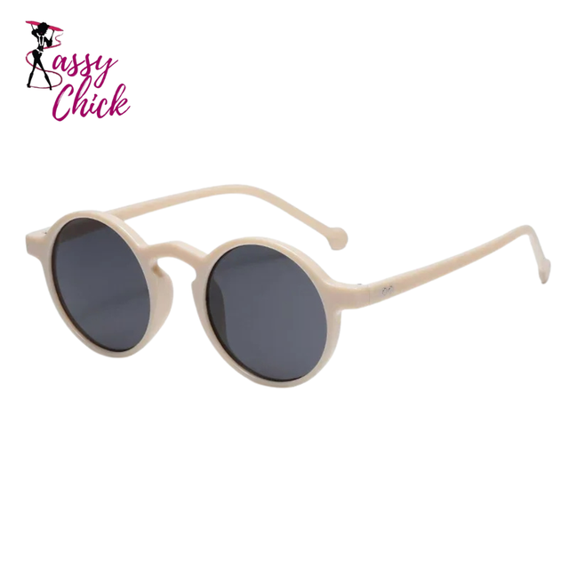 Classic Leopard Round Rivets Sunglasses Sassy Chick Logo 