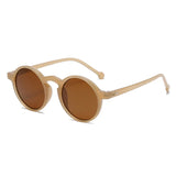 Beige Classic Leopard Round Rivets Sunglasses