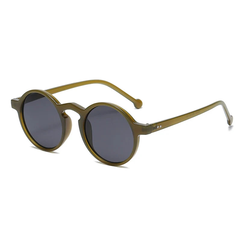 Brown Classic Leopard Round Rivets Sunglasses