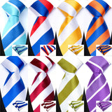 Collection of Classic Luxury Stripes Tie Handkerchief Set