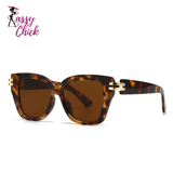 Classic Luxury Vintage Square UV400 Sunglasses Sassy Chick Logo