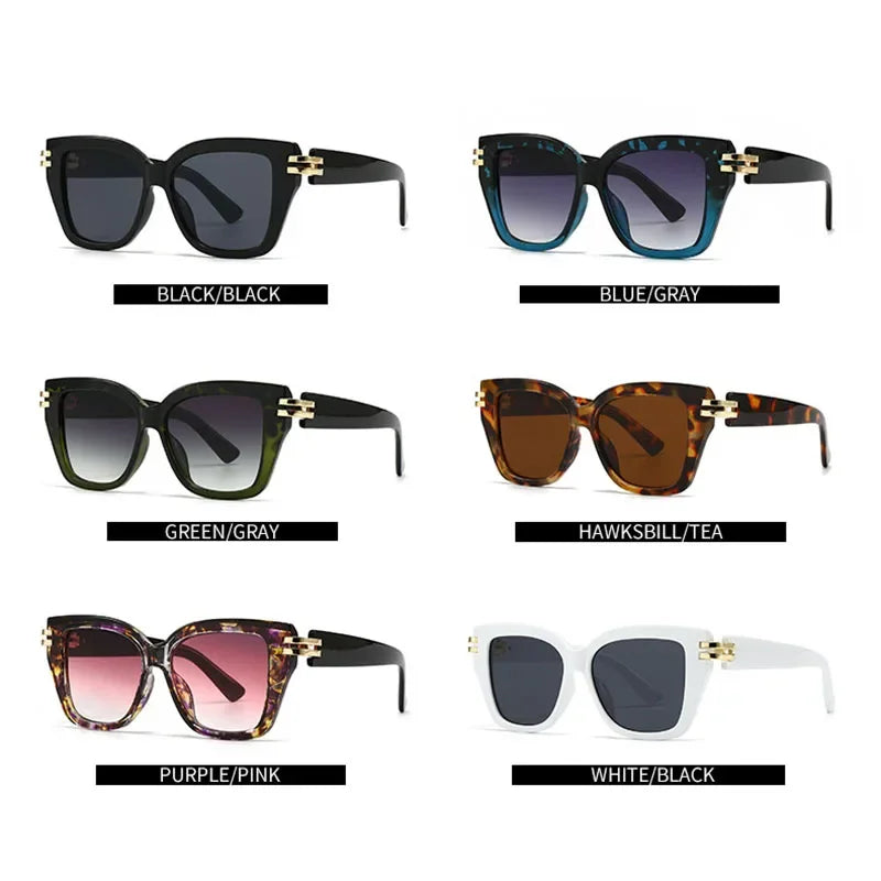 Collection of Classic Luxury Vintage Square UV400 Sunglasses