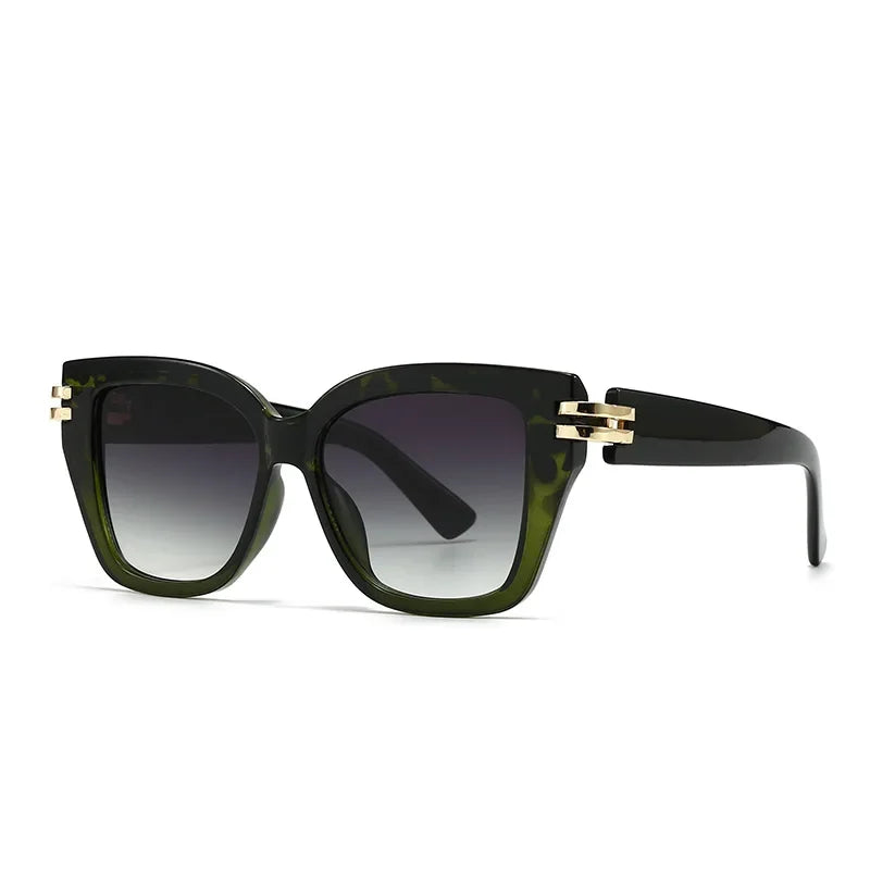 Black Classic Luxury Vintage Square UV400 Sunglasses