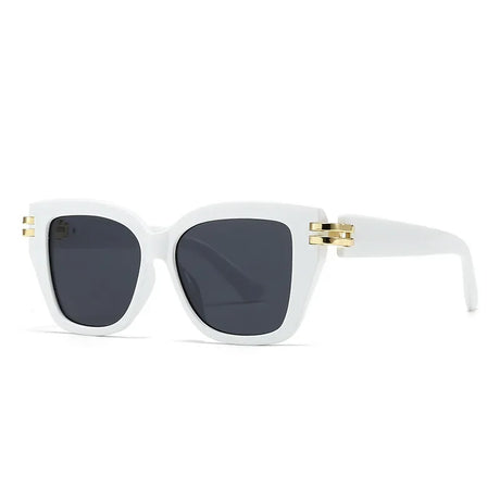 White Classic Luxury Vintage Square UV400 Sunglasses