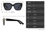 Size of Classic Luxury Vintage Square UV400 Sunglasses