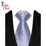 Classic Paisley Floral Dot 8cm Jacquard Necktie Sassy Chick Logo