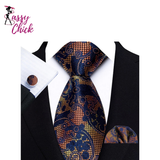 Classic Paisley Silk Handkerchief Cufflinks Tie Set Sassy Chick Logo