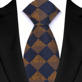 Brown Classic Plaid & Checks Neck Tie Stripes