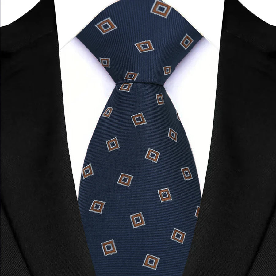 Blue Classic Plaid & Checks Neck Tie Stripes