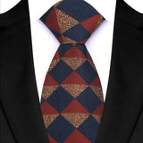 Red Brown Blue Classic Plaid & Checks Neck Tie Stripes