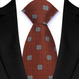 Orange Classic Plaid & Checks Neck Tie Stripes