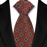Brown Classic Plaid & Checks Neck Tie Stripes