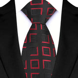 Black Red Classic Plaid & Checks Neck Tie Stripes
