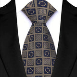 Brown Classic Plaid & Checks Neck Tie Stripes