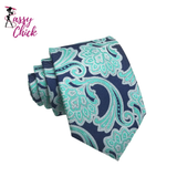 Classic Plaid Stripes Floral Jacquard 8CM Men's Necktie Sassy Chick Logo