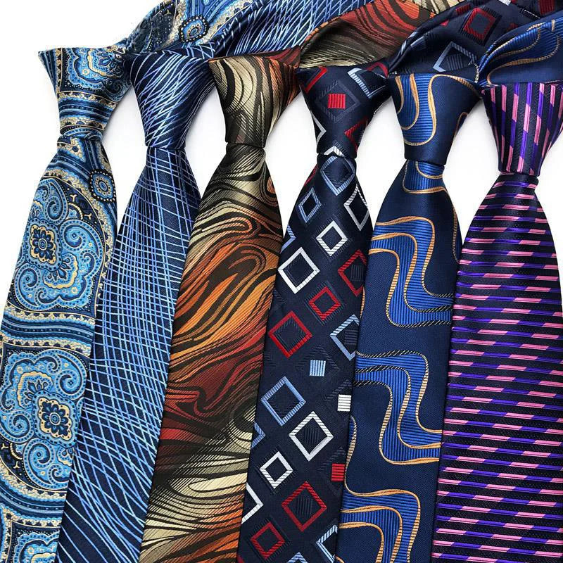 Collection of Classic Plaid Stripes Floral Jacquard 8CM Men's Necktie
